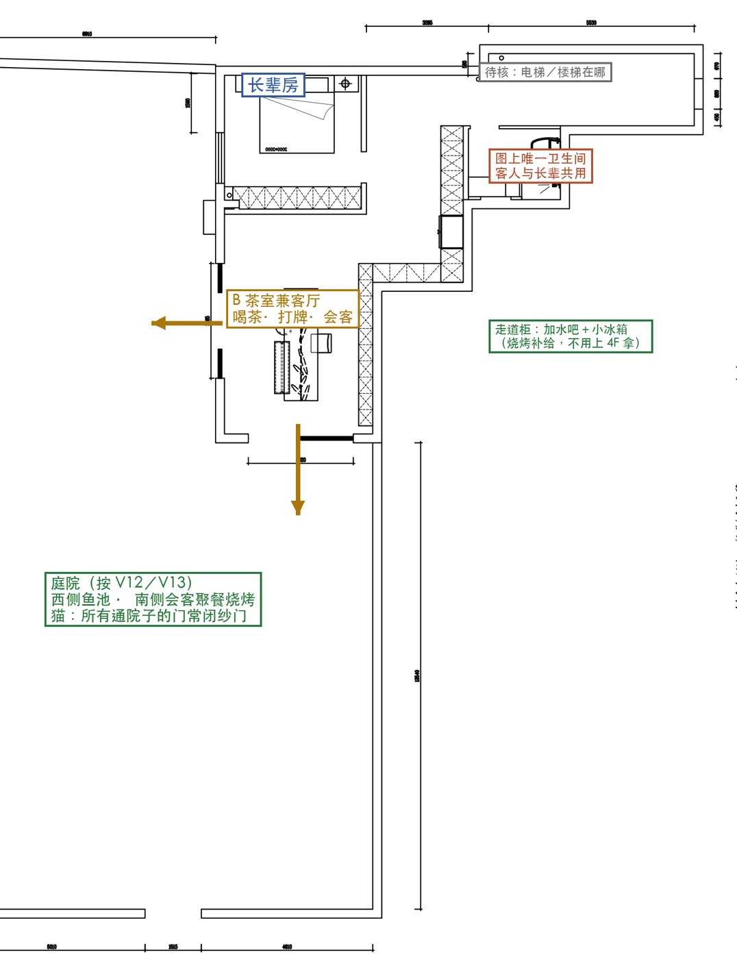 一楼与庭院标注